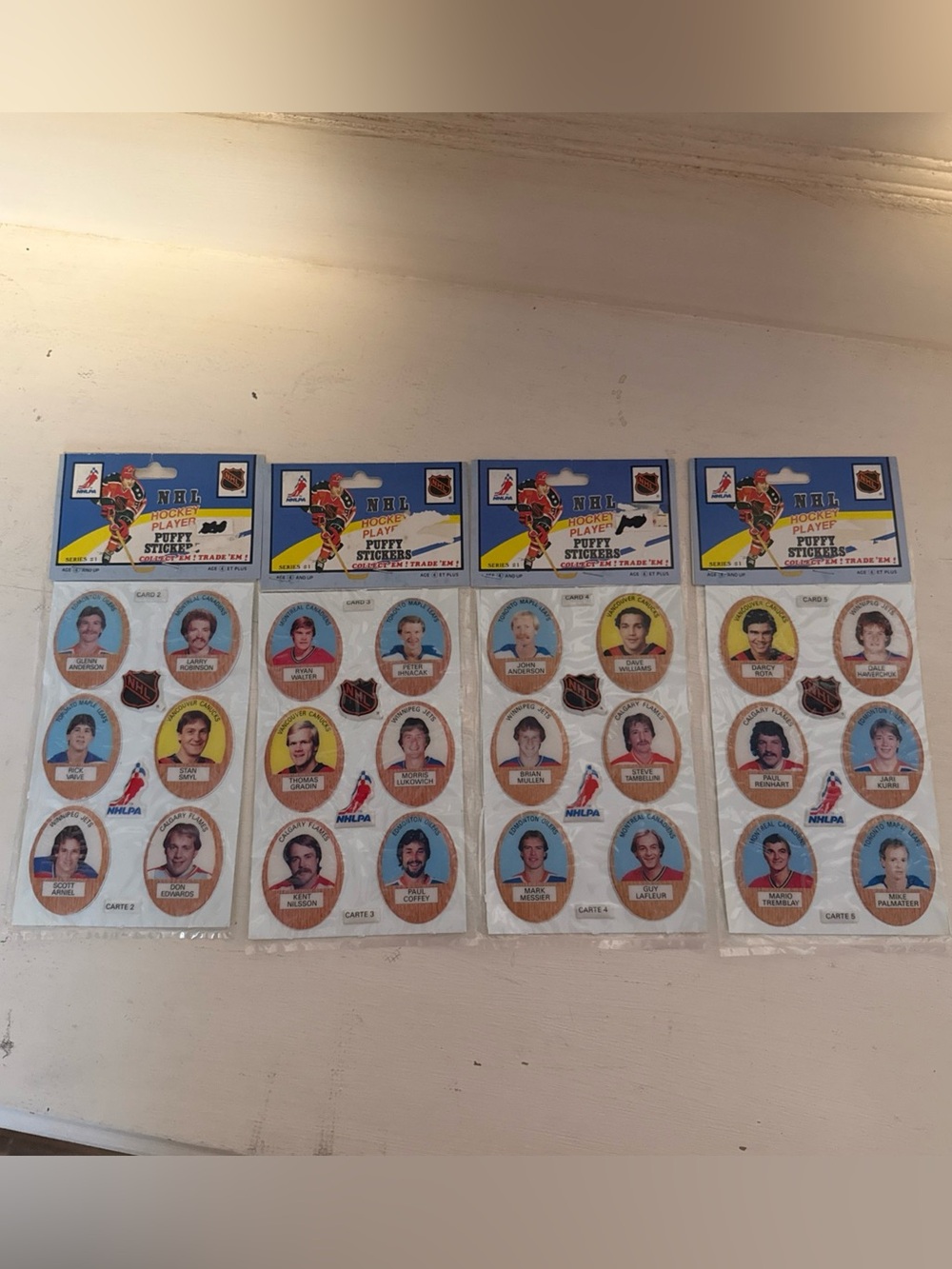 1983 Funmate NHL Puffy Sticker Packs Lot Different card 2 3 4 5 hockey vintage